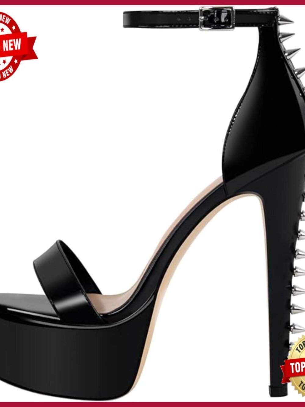 Studded Platform Heels Ankle Strap Stiletto Sandals Party Prom Shoes
